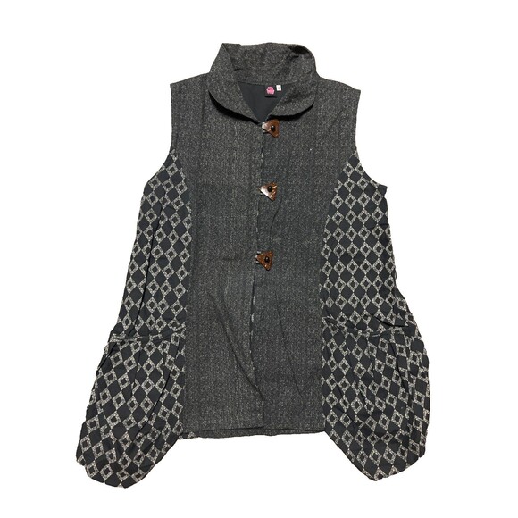 Cupcake International Womens Black Textured Sleeveless Cotton Vest Jacket Size S - Picture 1 of 7